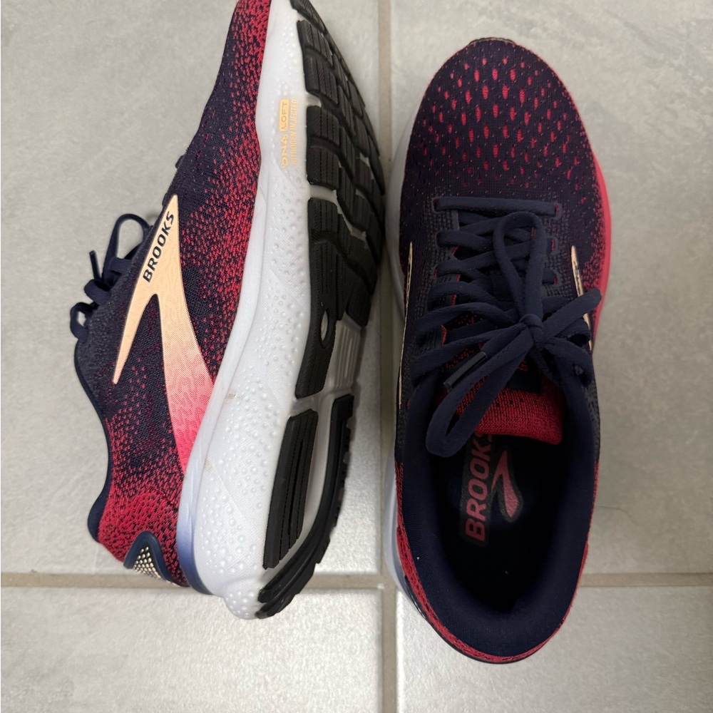 Brooks Red and Navy Athletic Shoes